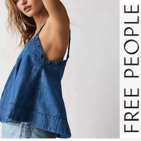 NWT Free People Zinnia Swing Tank blue - Picture 3 of 16